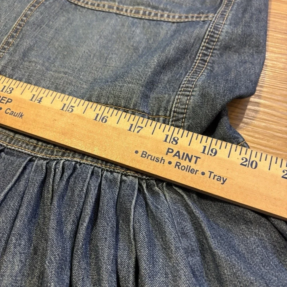 Free‎ People We The Free Now And Then Denim Midi Skirt Size 4 Blue Indigo Boho